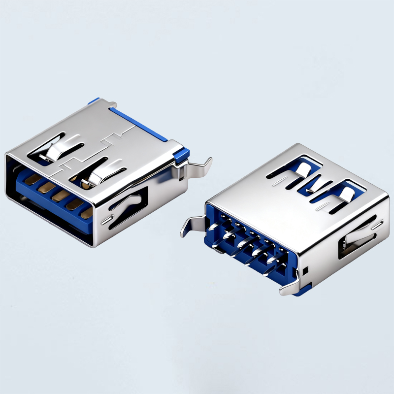 USB 3.0 A母180°L15.0平口(K脚15.2)