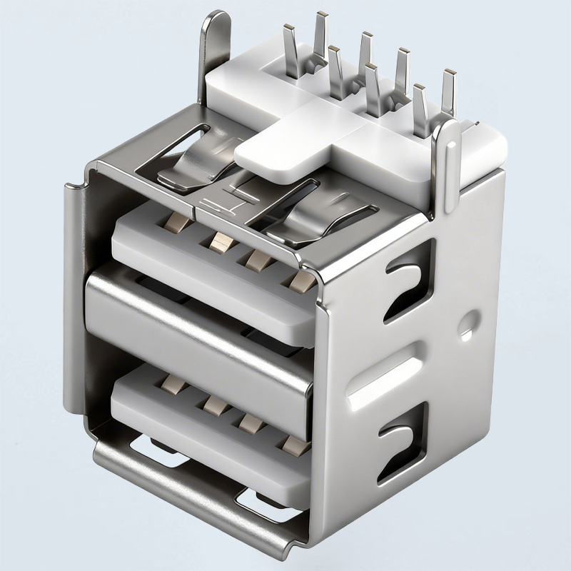 USB AF 双层90度DIP 11.5MM 无边