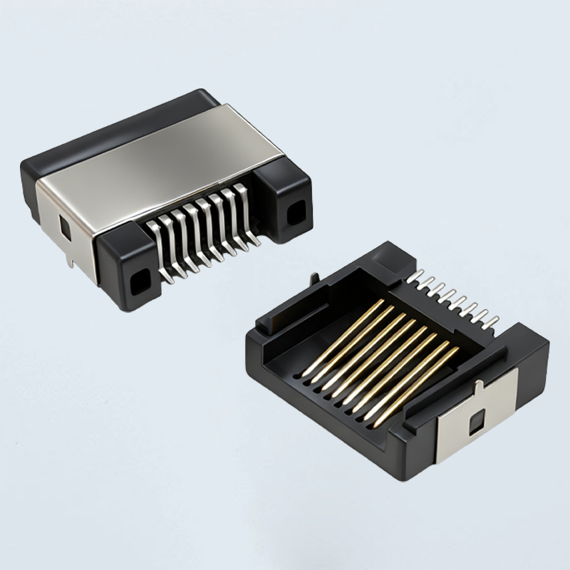 RJ45-107 - 012 - XX 沉板4.6 SMT GF LCP黑