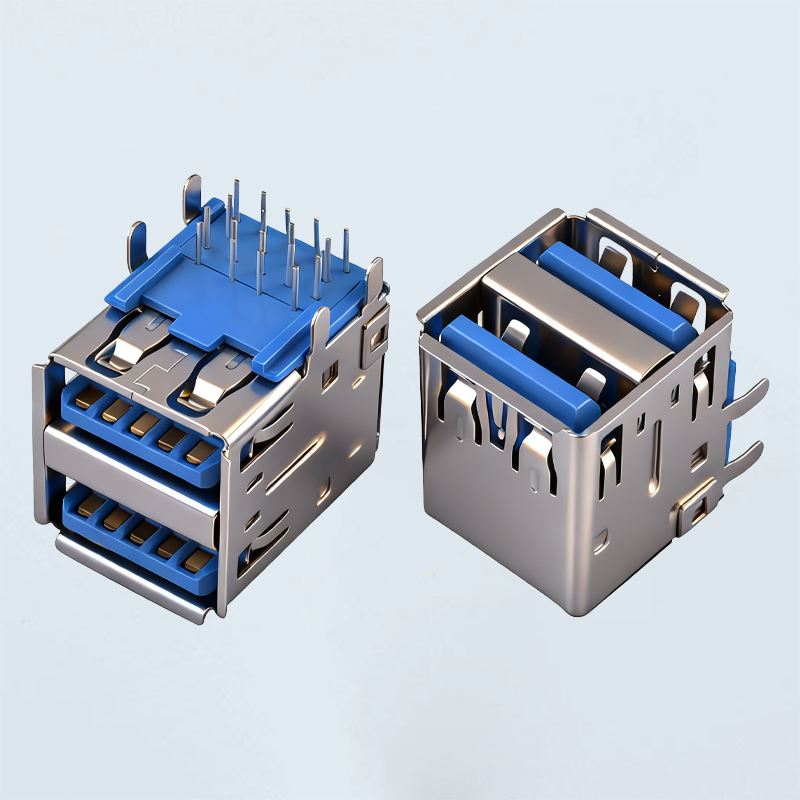USB双层 3.0 直脚(间距13.14mm)