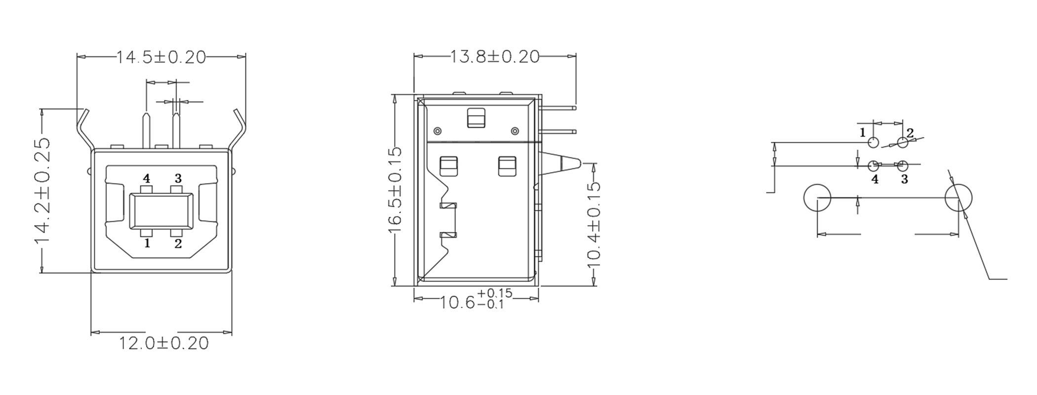 USB BF 90度弯脚 网站图纸 拷贝
